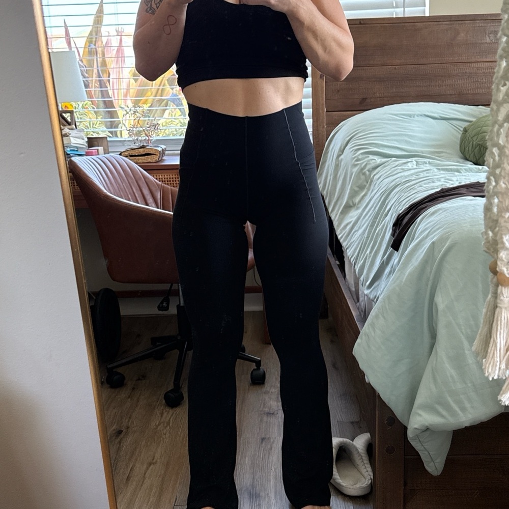 Offline Black High Waist Flare Leggings